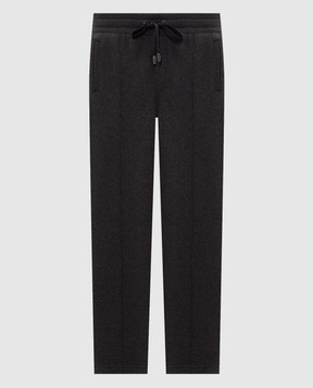 Dolce&Gabbana Grey sweatpants with logo patch GP0M5TG7Q2O