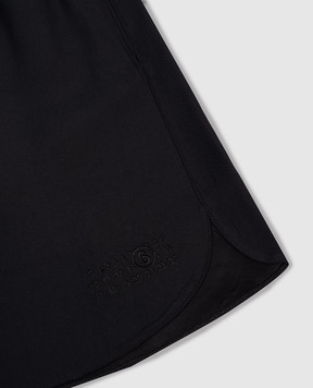 Maison Margiela MM6 Children's black shorts with embroidered emblem M61003MM07Z