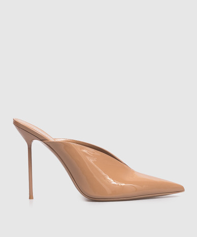 Lidia beige Lackleder-Mules