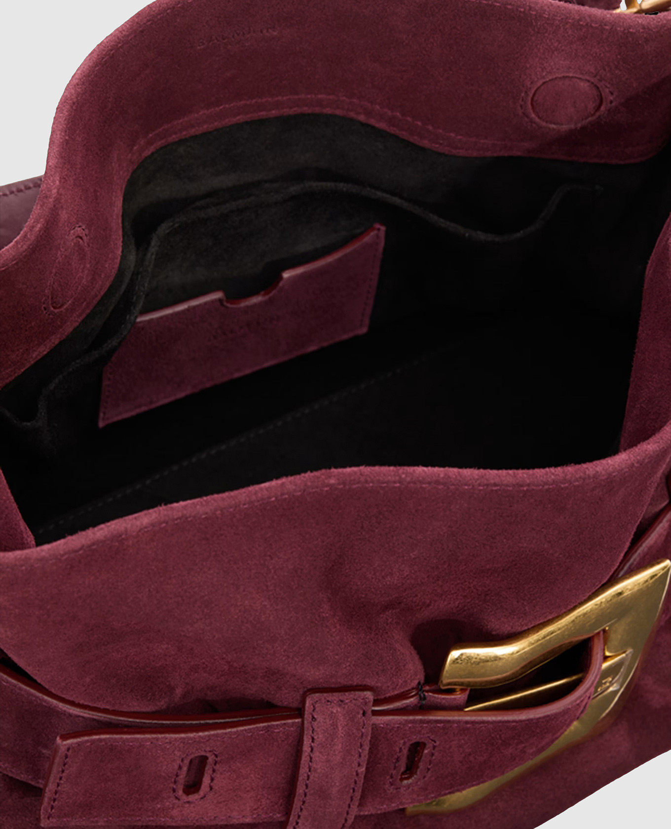 Anthem burgundy suede bag Balmain 4