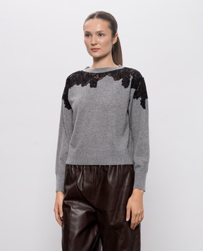 Simkhai Gray cashmere jumper with lace 5262191K