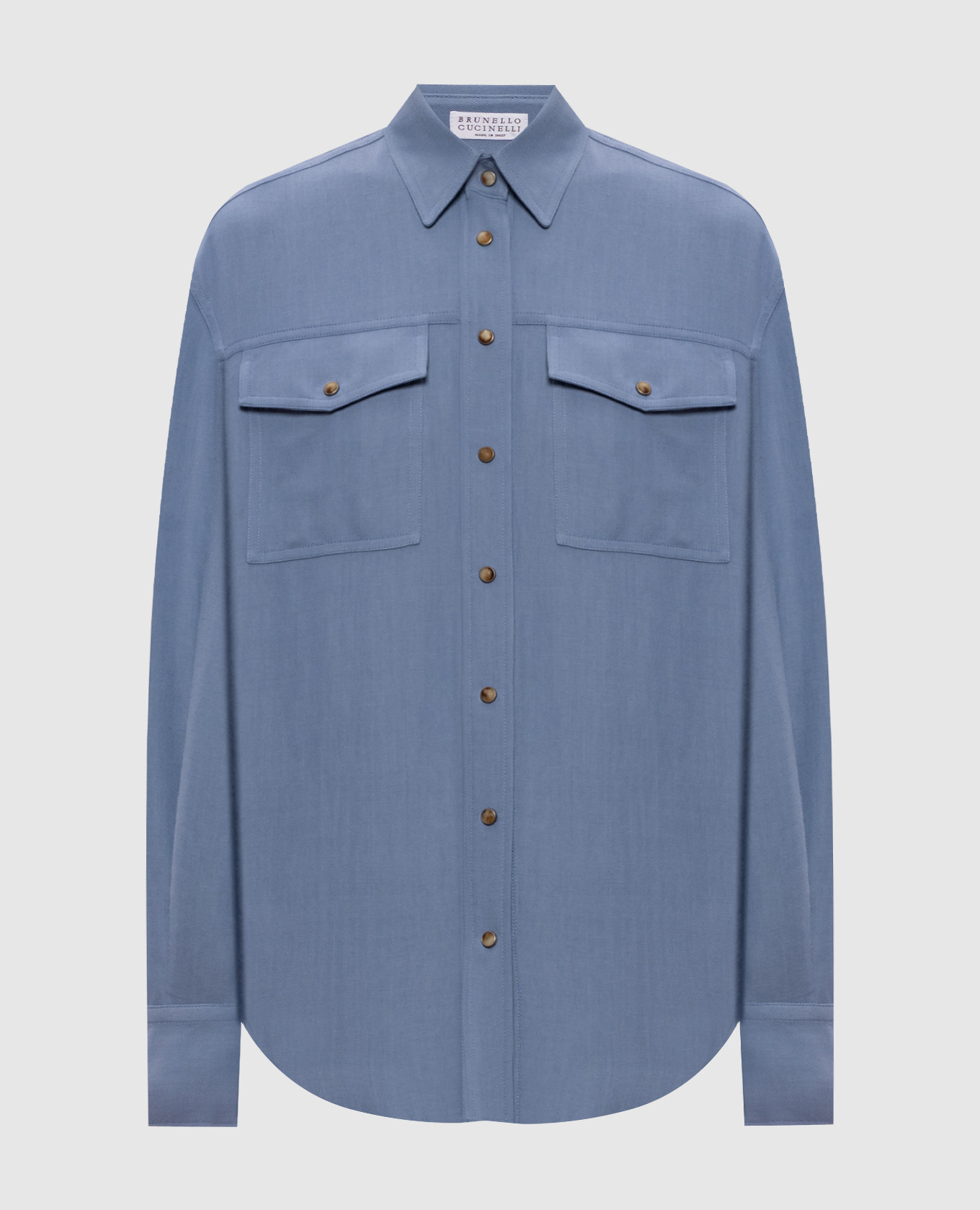 Blue shirt with linen