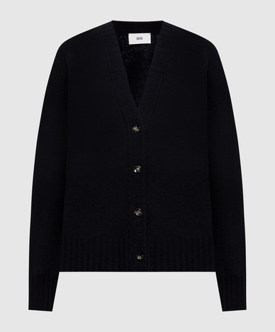 Black wool cardigan