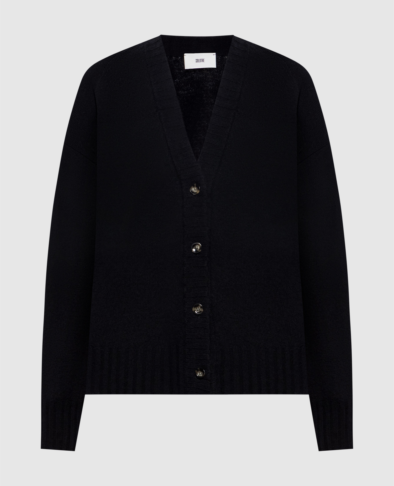 Black wool cardigan