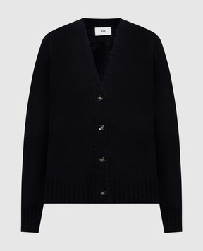 Solotre Black wool cardigan M3AC0008