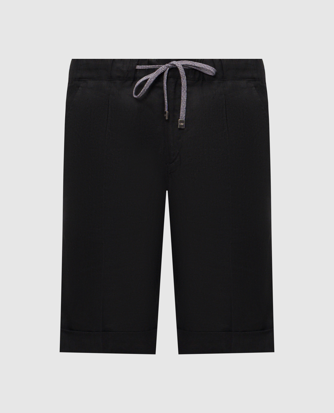 Black linen shorts