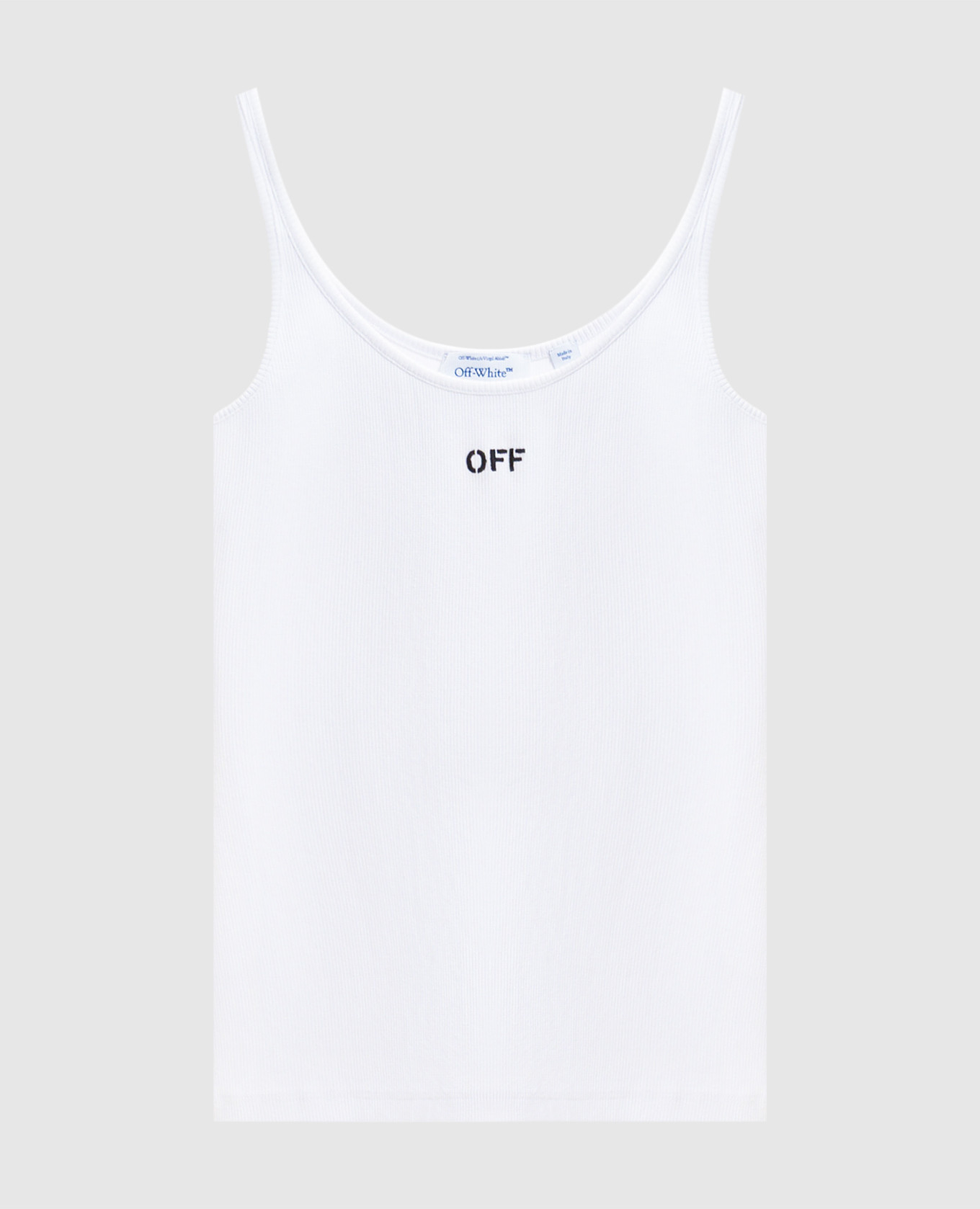 

White ribbed top with logo Off-White