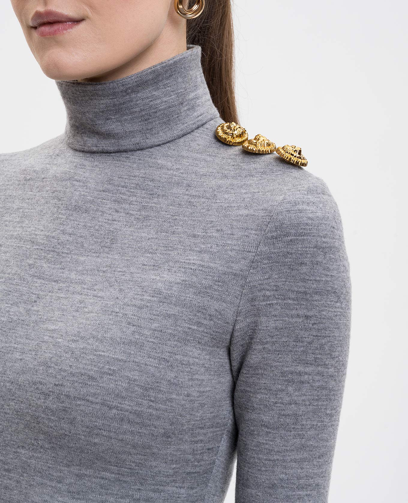 Gray melange mini dress with wool Balmain 5
