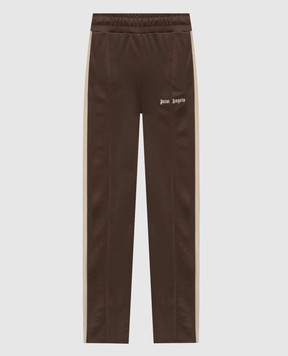Palm Angels Brown sweatpants with logo embroidery PAMCJ002FB001