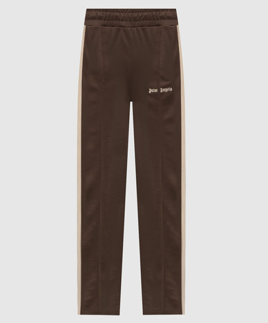 Pantalon de survêtement marron avec broderie logo