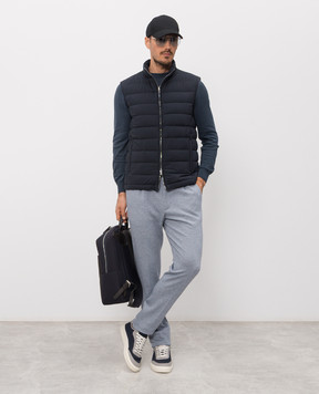 Enrico Mandelli Blue down quilted vest 3T570A519V