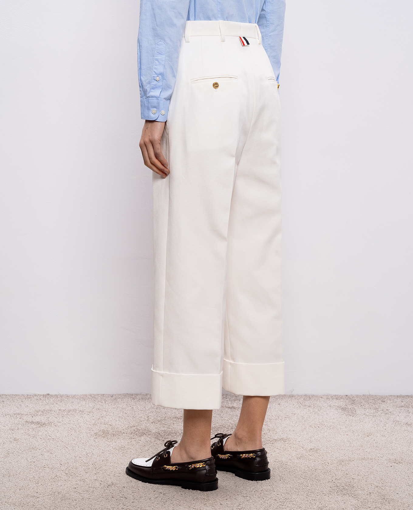 Ivory trousers with lapels Thom Browne 4