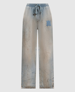 AMIRI Blue Baggy Jeans with Vintage Effect AMBMJE1012