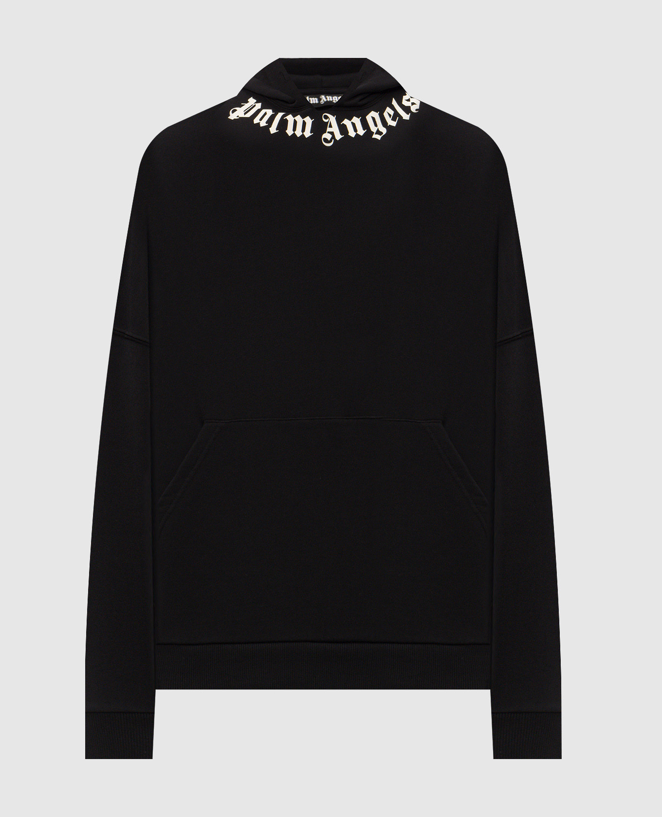 Black hoodie with contrast logo print