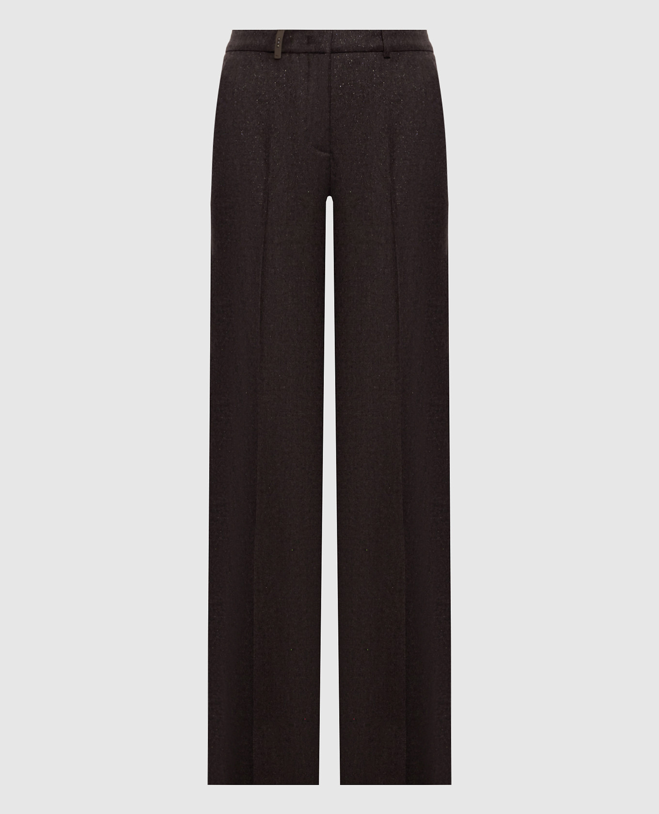 Brown wool pants with lurex