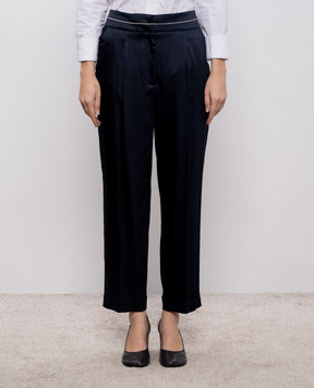 Peserico Blue pants with a monil chain P04874D06097