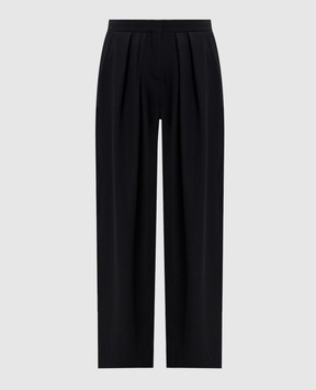 Balmain Black straight-leg wool trousers HF1PO170WC09