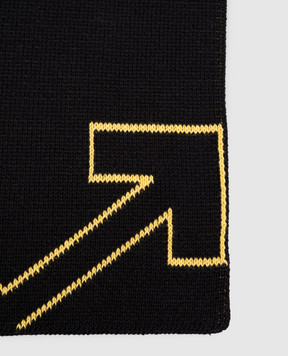 Off-White Children's black scarf with logo OBMA001F25KNI001