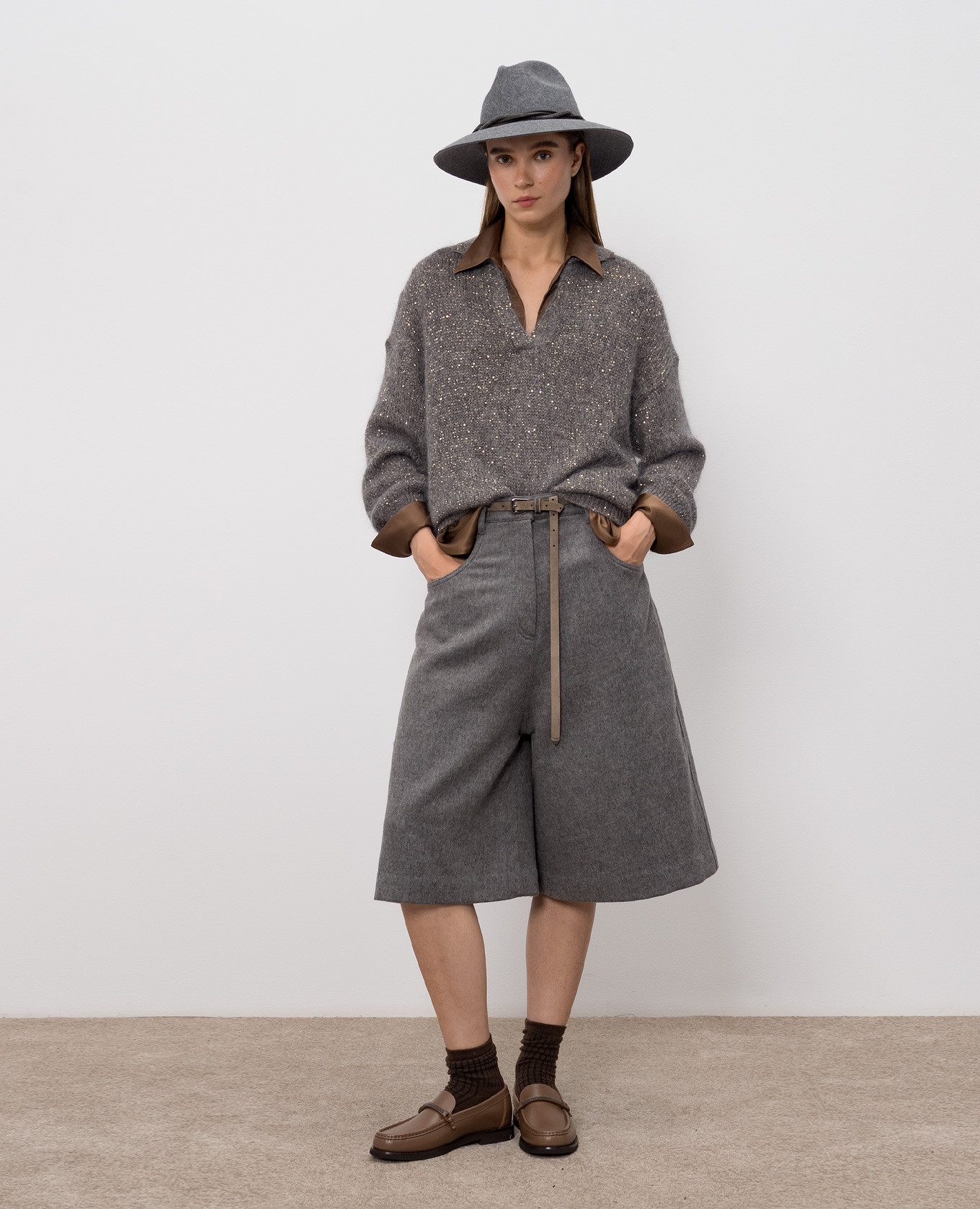 Gray alpaca wool pullover Brunello Cucinelli 2