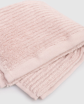 L'appartement Pink striped Slim terry towel SLIMRIBWASHCLOTH
