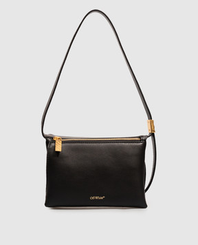 Off-White Black leather Sandbag 404 with logo print OWWNN09F26LT01