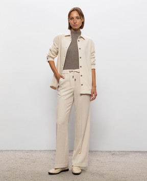 Peserico Beige wool and cashmere pants P0440504314