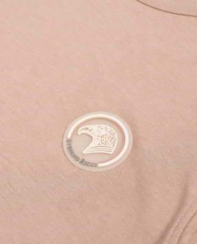 Stefano Ricci Children's brown T-shirt with logo patch YNH6101490803