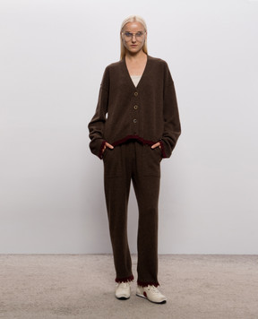 UMA WANG Brown cashmere cardigan UK7156