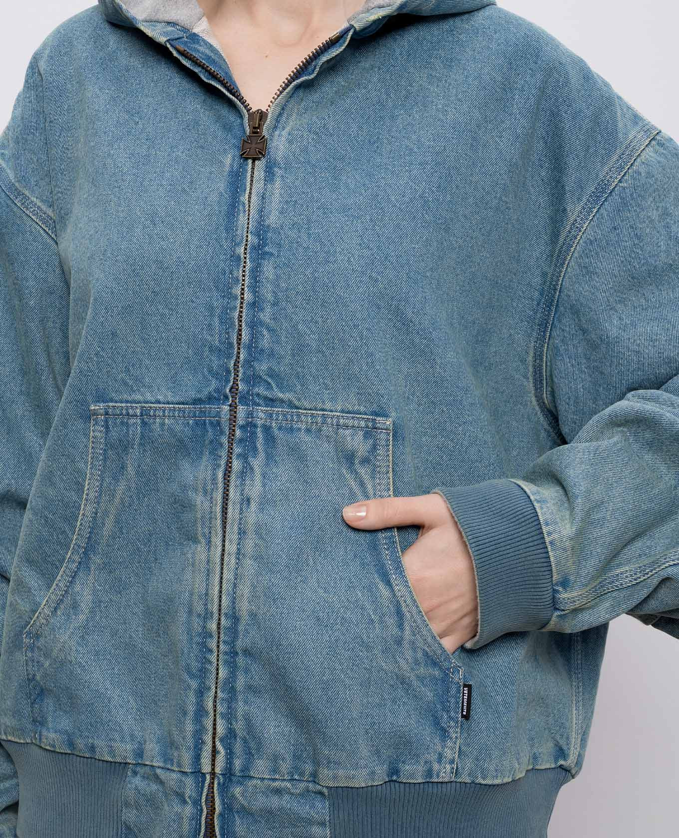 Blue denim jacket with a distressed effect Vetements 5