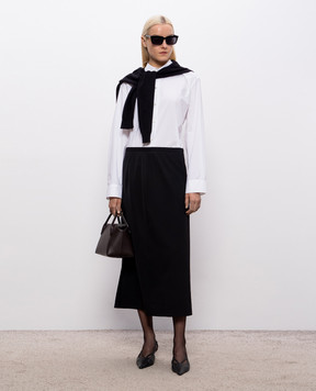 The Row Matias black skirt with wool 5485W1973