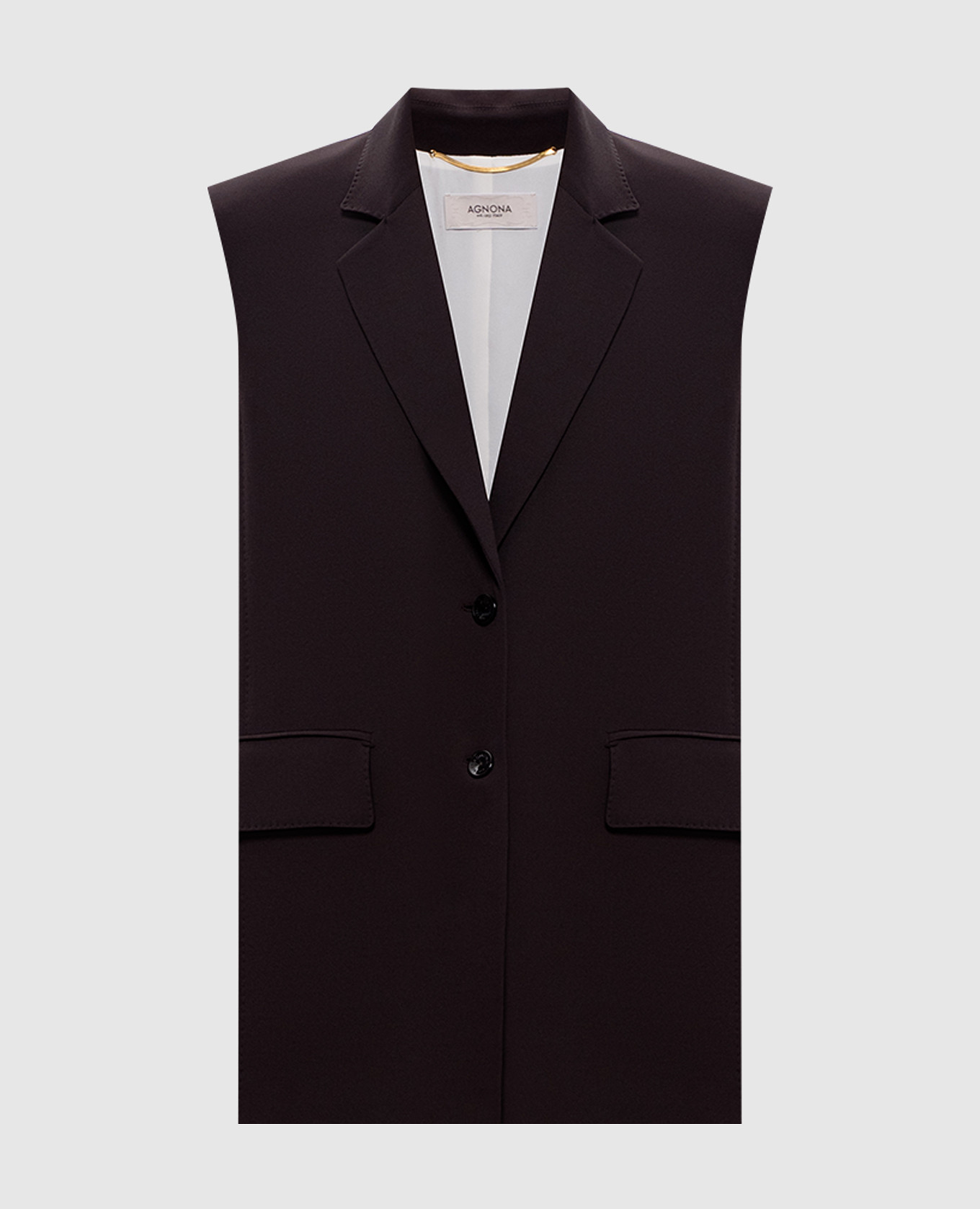 Gilet en soie marron foncé