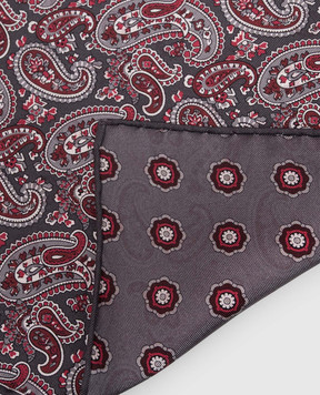 ISAIA Gray double-sided printed pachet scarf FZOOO6FZ822