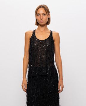 Twinset Black top with beads 262TT2081