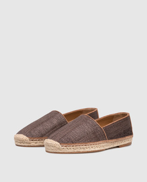 Brunello Cucinelli Brown raffia espadrilles MPUSHJQ726