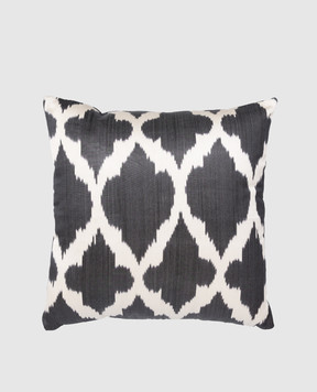 Les Ottomans Beige silk decorative pillow with print SI1950X50DS