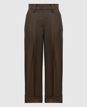 Brunello Cucinelli Green wool pants MB199P9357