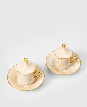 Ginori 1735 Beige porcelain espresso set Castagna 004RG00FX9176LX