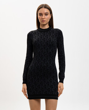 Palm Angels Black mini dress with lurex PWHI048R24KNI001