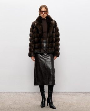 Rindi Brown sable fur coat 080ZB024