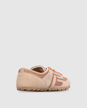 Balmain Beige Racer combination sneakers HM1VI408TECH