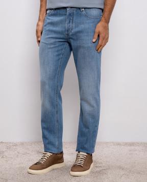 Brunello Cucinelli Blue jeans with embroidered emblem M0Z37D3210