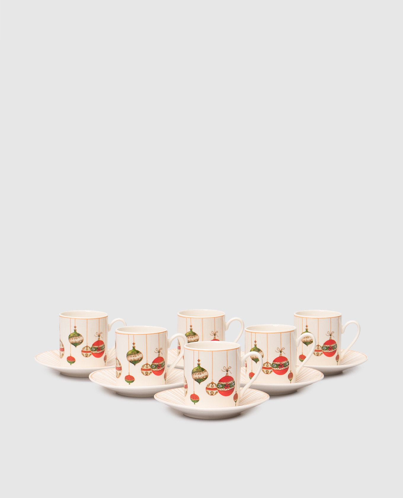 

Porcelain set of coffee cups and saucers Palais Royal, White