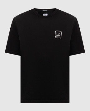 C.P. Company Metropolis Black T-shirt with Metropolis brand print LTS057A006370W