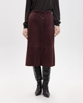 Max Mara Burgundy suede skirt GAZZA SMMGAZZA