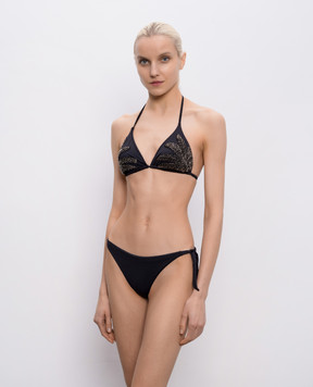 Twinset Black swimsuit with embroidery 261LMMF22
