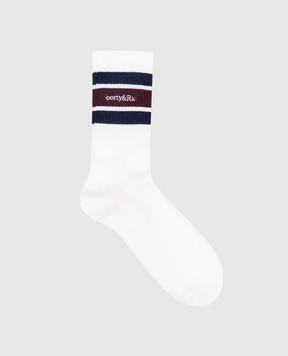 Sporty & Rich White socks with logo embroidery AC00475300WH86m
