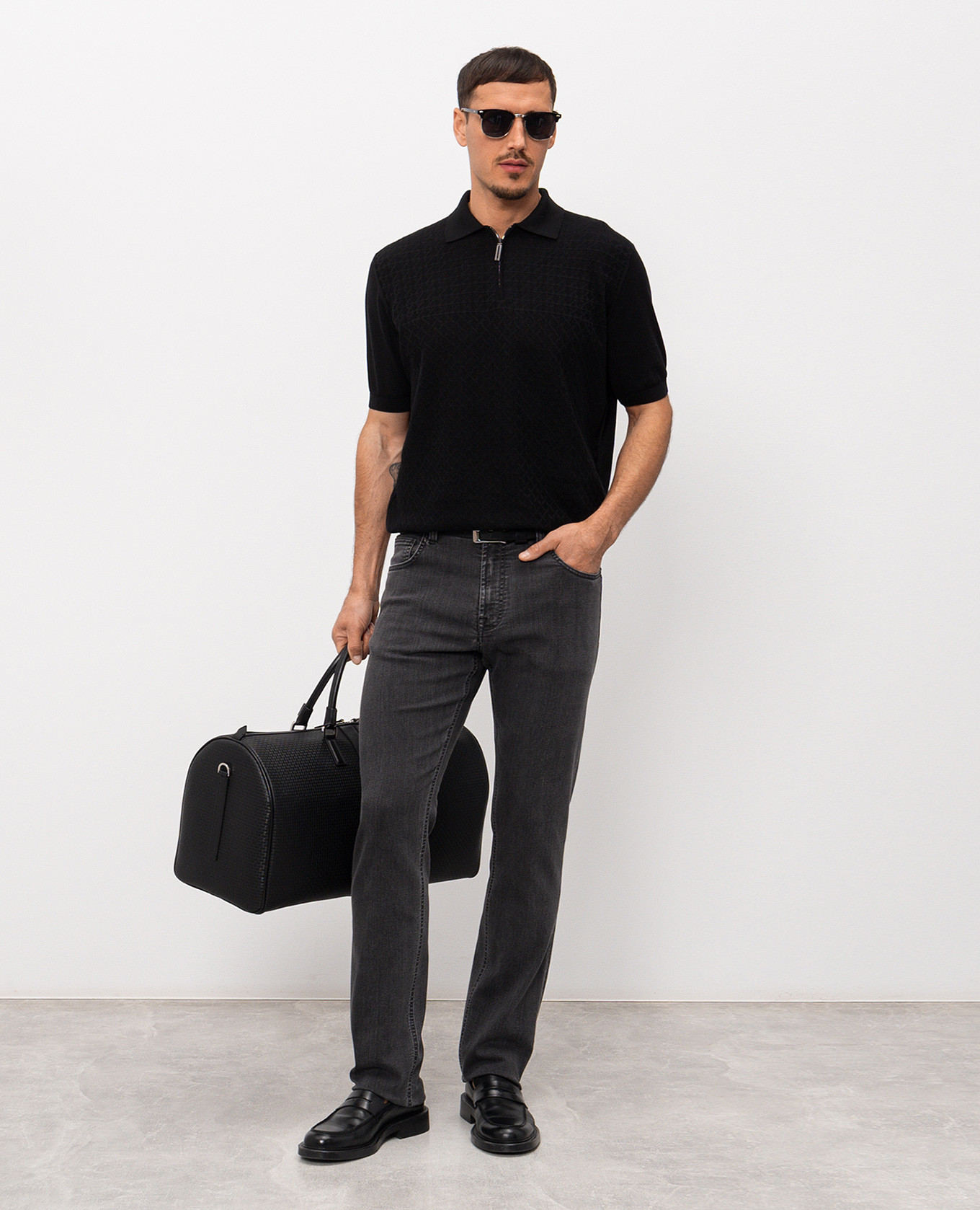 Black jeans with a worn effect Stefano Ricci 2