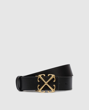 Off-White Black leather belt with Arrow emblem OWRB139C99LEA001