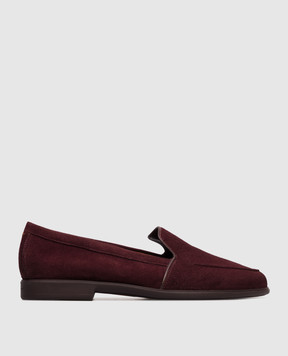 Santoni Burgundy suede loafers WULB72051GC2SAEA