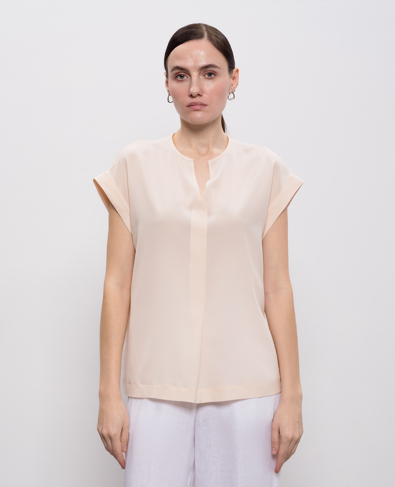 Pink silk top Peserico 3
